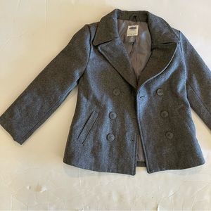 Old Navy Grey Wool Button-front Blazer